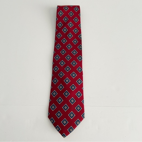 Brooks Brothers Red and Blue Silk Tie Geometric Pattern - Picture 2 of 5